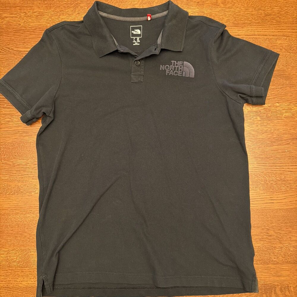 The North Face Polo Mens Shirt Large Black Pullover Good Condition